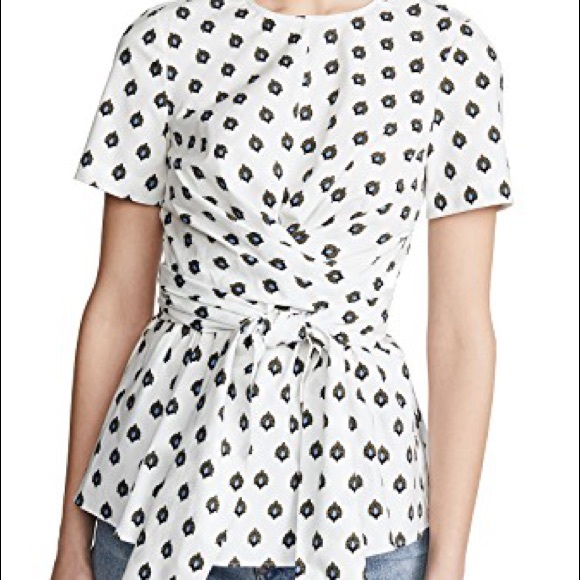 DVF GLORIA TOP IN FLEUR DOT IVORY SIZE Small - Picture 8 of 12